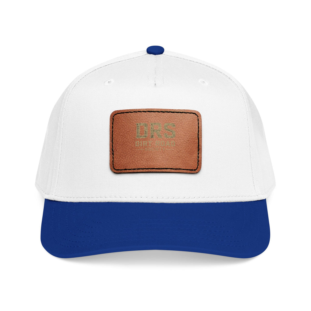 Leather Patch Baseball Cap — Vintage Rectangle Logo Hat