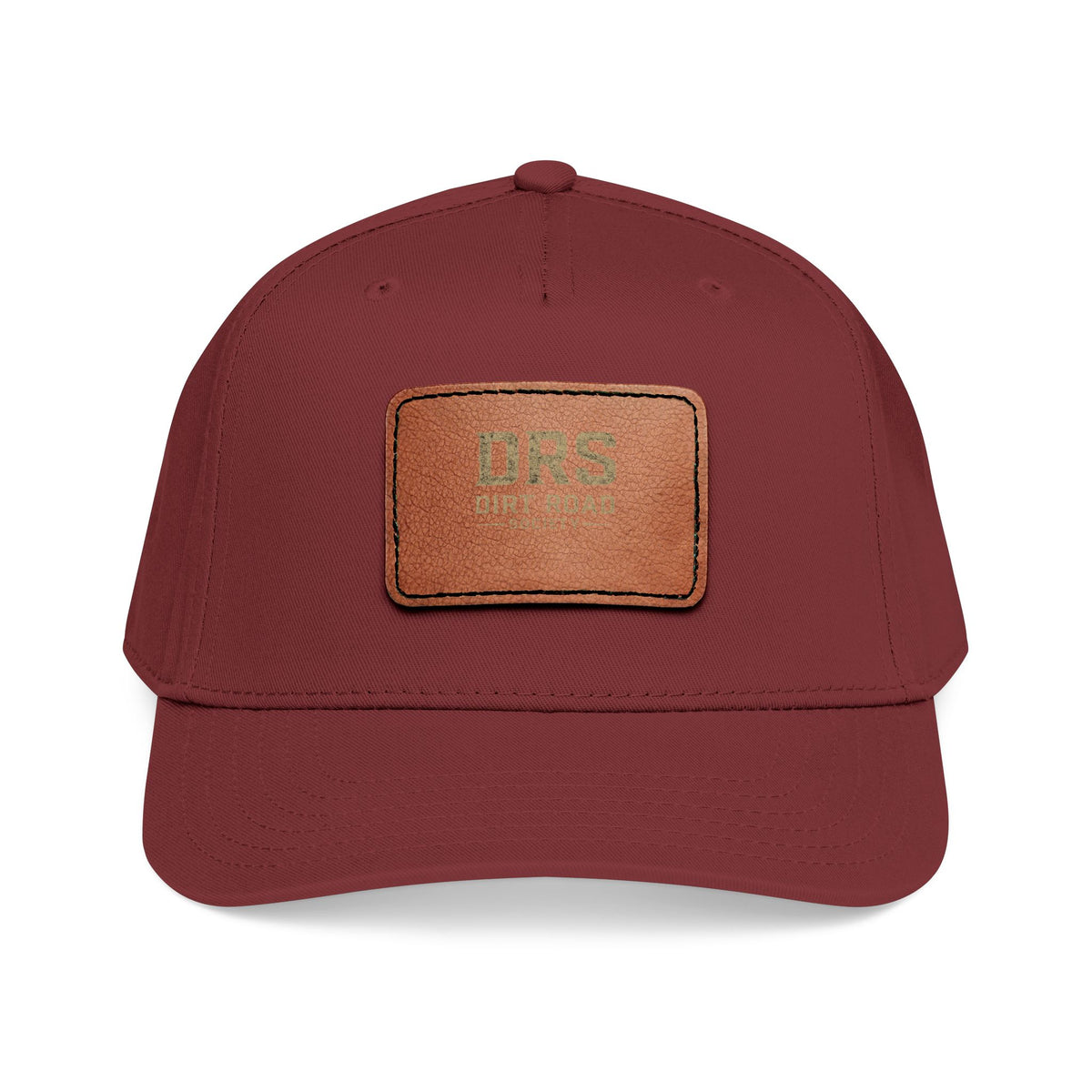 Leather Patch Baseball Cap — Vintage Rectangle Logo Hat