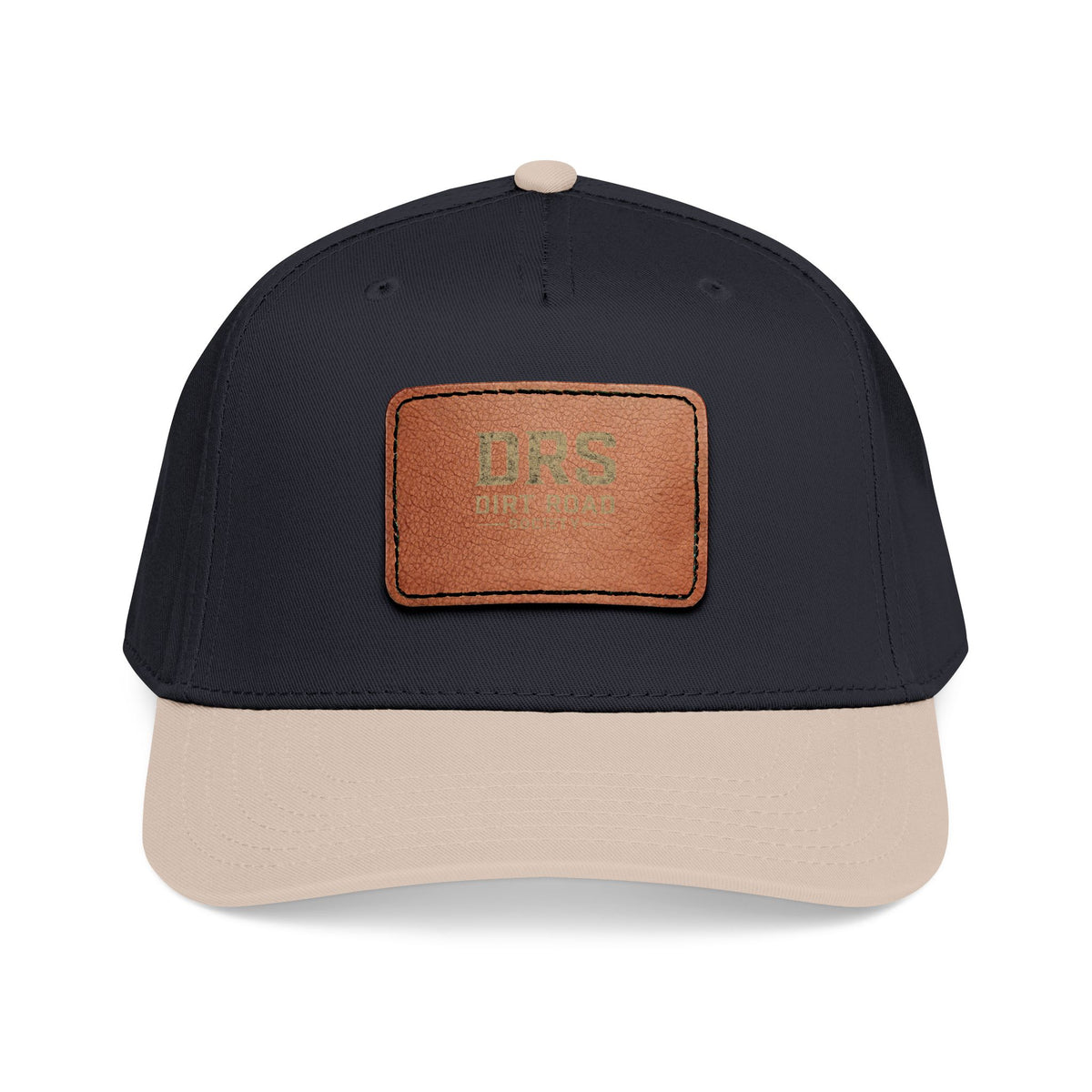 Leather Patch Baseball Cap — Vintage Rectangle Logo Hat