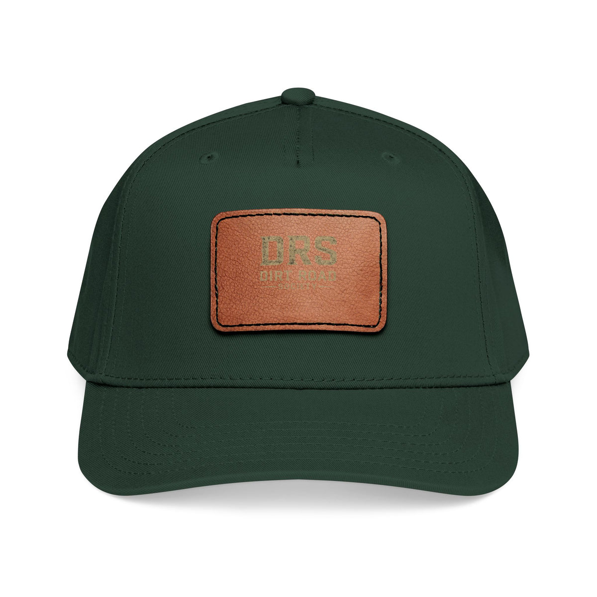 Leather Patch Baseball Cap — Vintage Rectangle Logo Hat