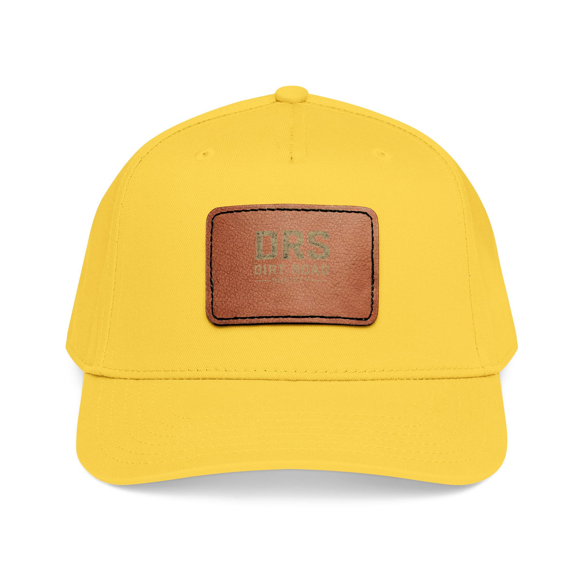Leather Patch Baseball Cap — Vintage Rectangle Logo Hat