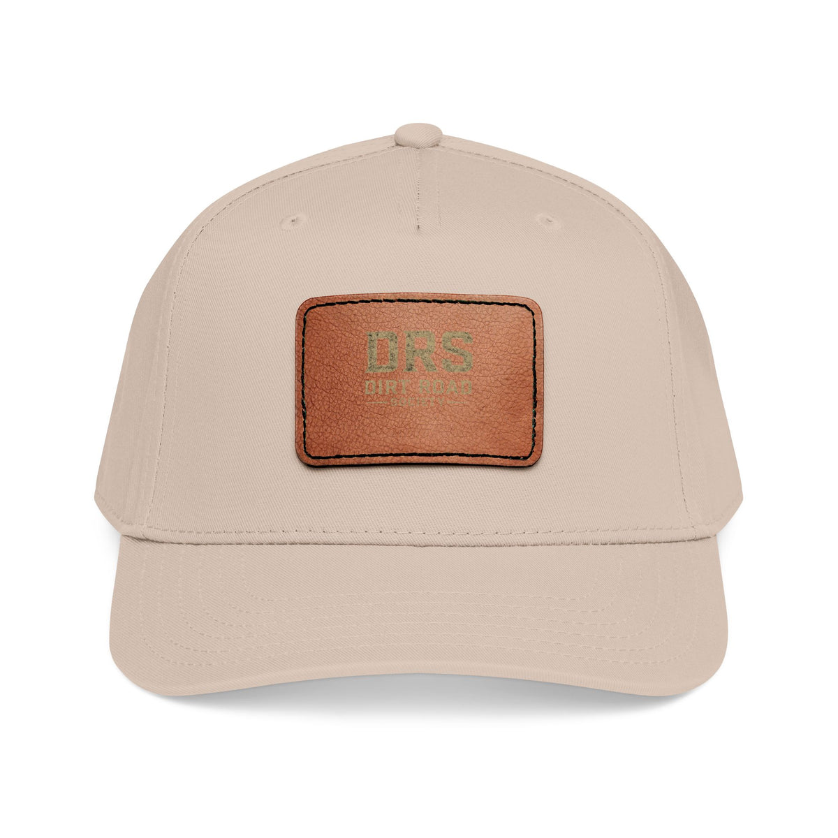 Leather Patch Baseball Cap — Vintage Rectangle Logo Hat