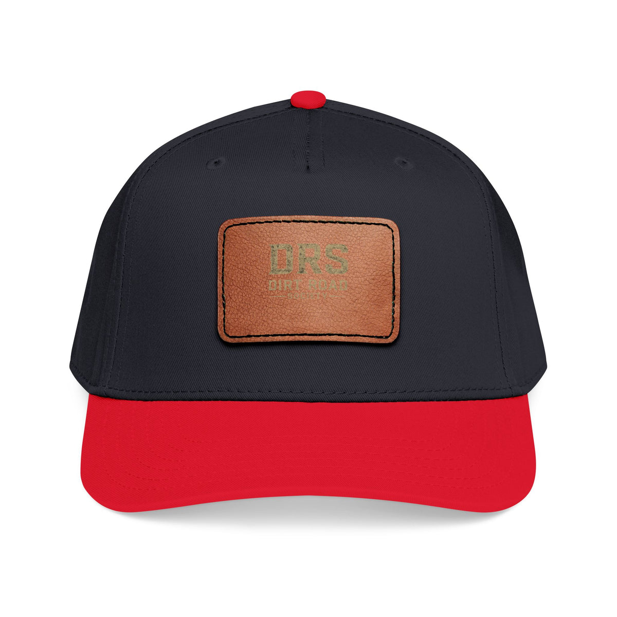 Leather Patch Baseball Cap — Vintage Rectangle Logo Hat
