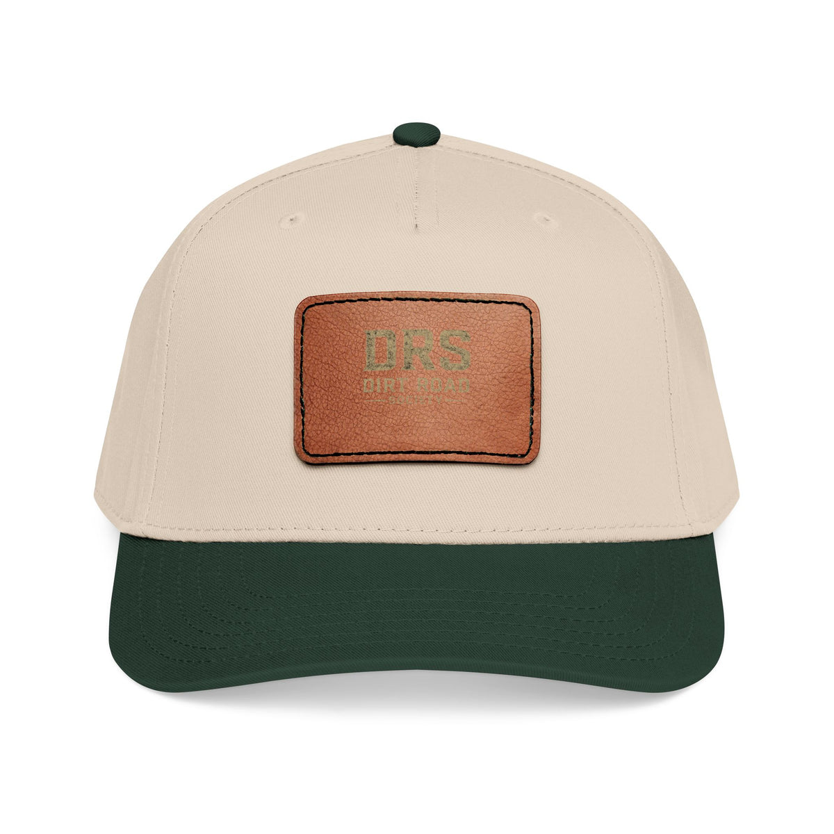 Leather Patch Baseball Cap — Vintage Rectangle Logo Hat