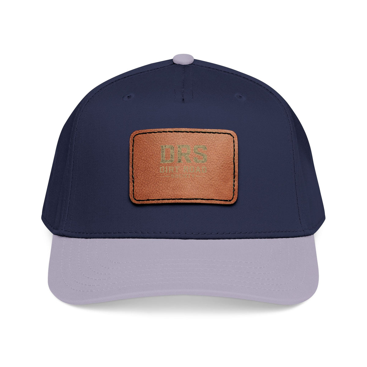Leather Patch Baseball Cap — Vintage Rectangle Logo Hat