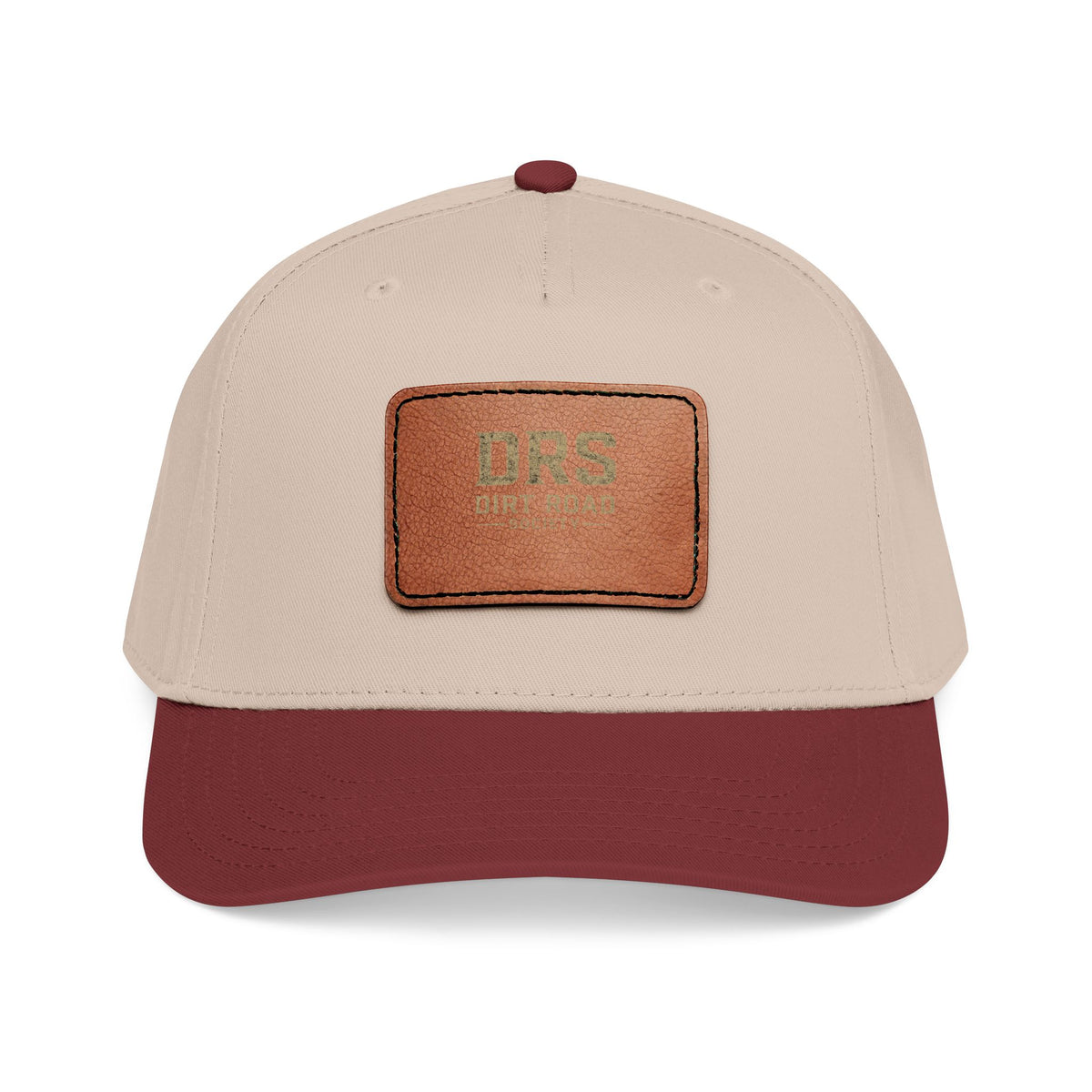 Leather Patch Baseball Cap — Vintage Rectangle Logo Hat