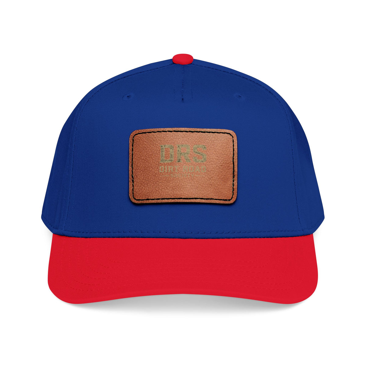 Leather Patch Baseball Cap — Vintage Rectangle Logo Hat