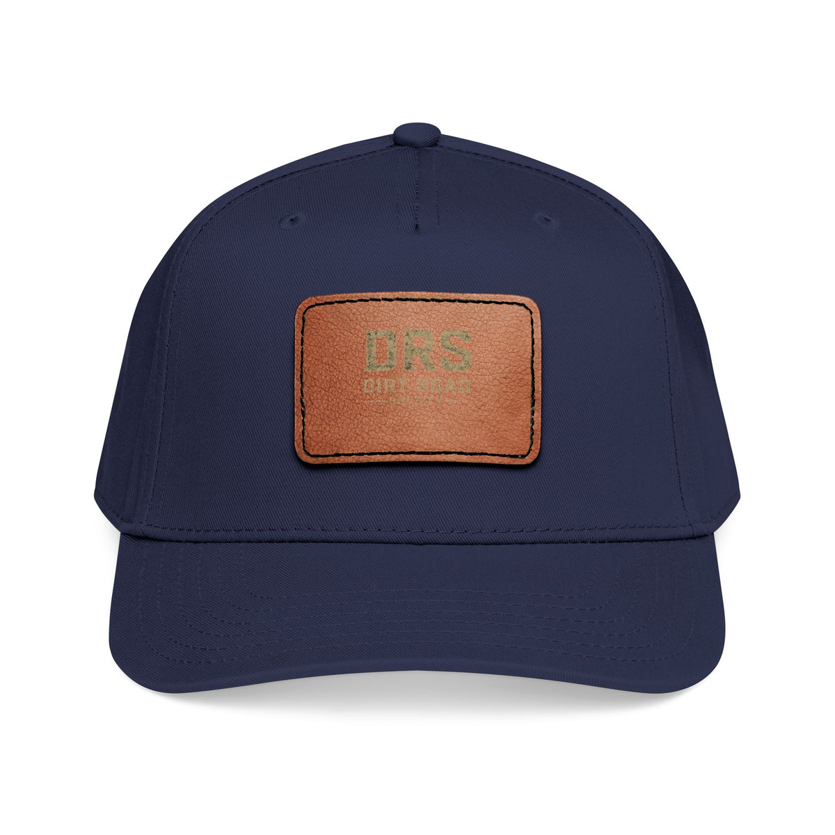 Leather Patch Baseball Cap — Vintage Rectangle Logo Hat