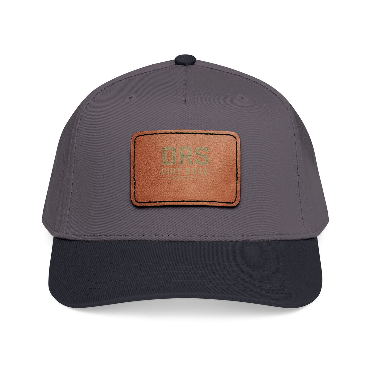 Leather Patch Baseball Cap — Vintage Rectangle Logo Hat