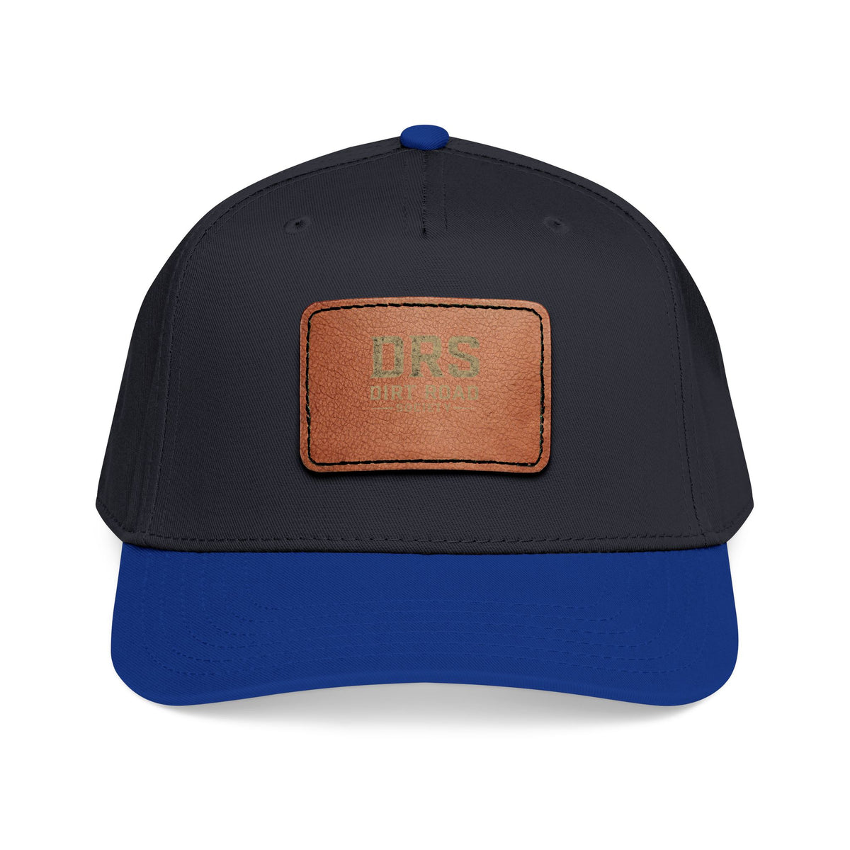 Leather Patch Baseball Cap — Vintage Rectangle Logo Hat