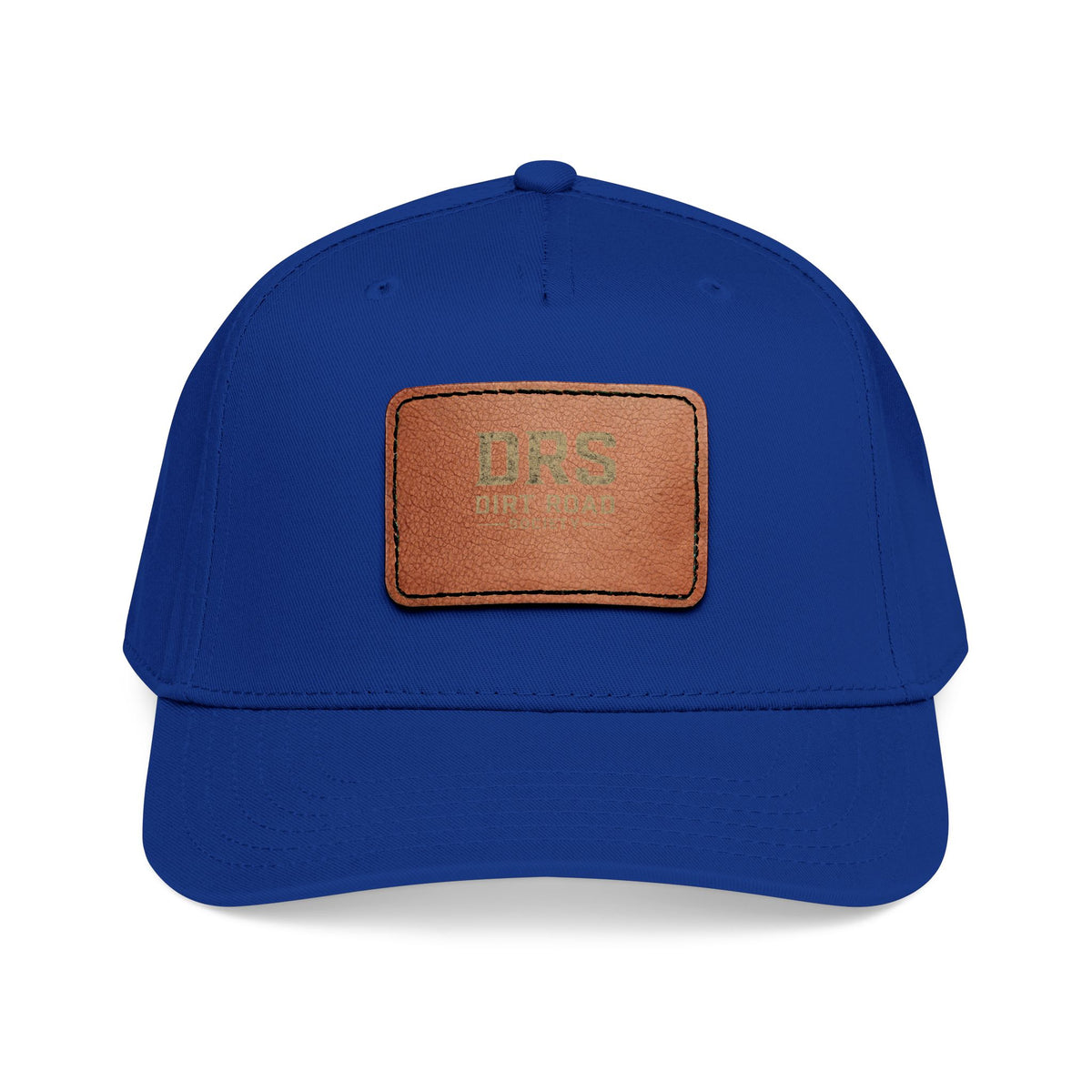 Leather Patch Baseball Cap — Vintage Rectangle Logo Hat