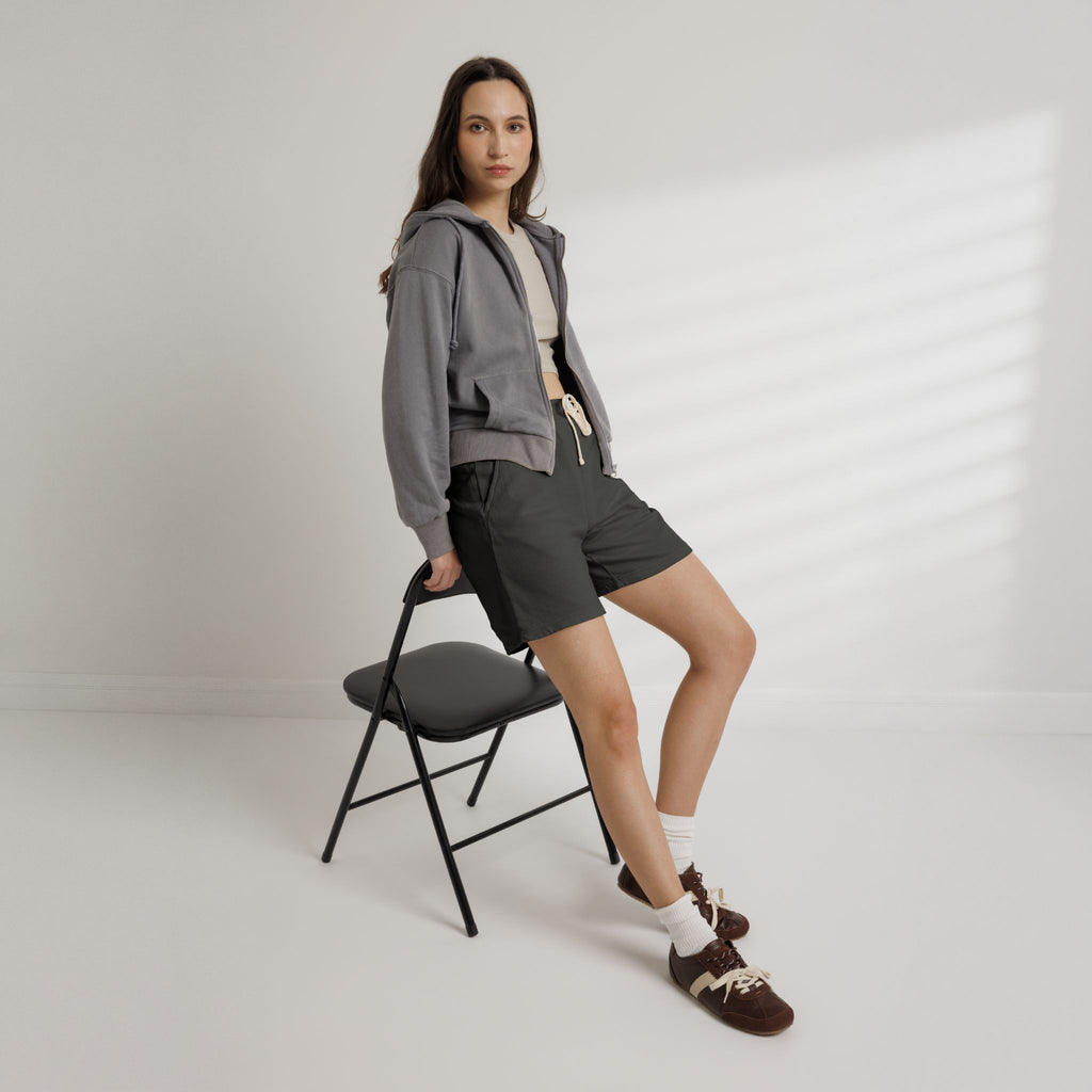 Lightweight Fleece Sweat Shorts — Garment-Dyed Comfort with DRS Logo