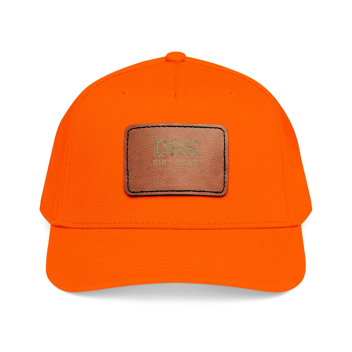 Leather Patch Baseball Cap — Vintage Rectangle Logo Hat