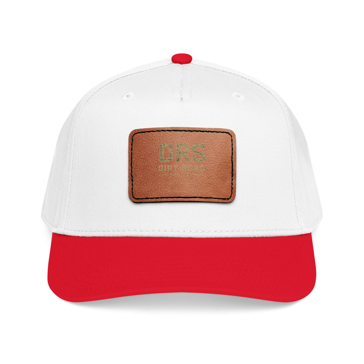 Leather Patch Baseball Cap — Vintage Rectangle Logo Hat