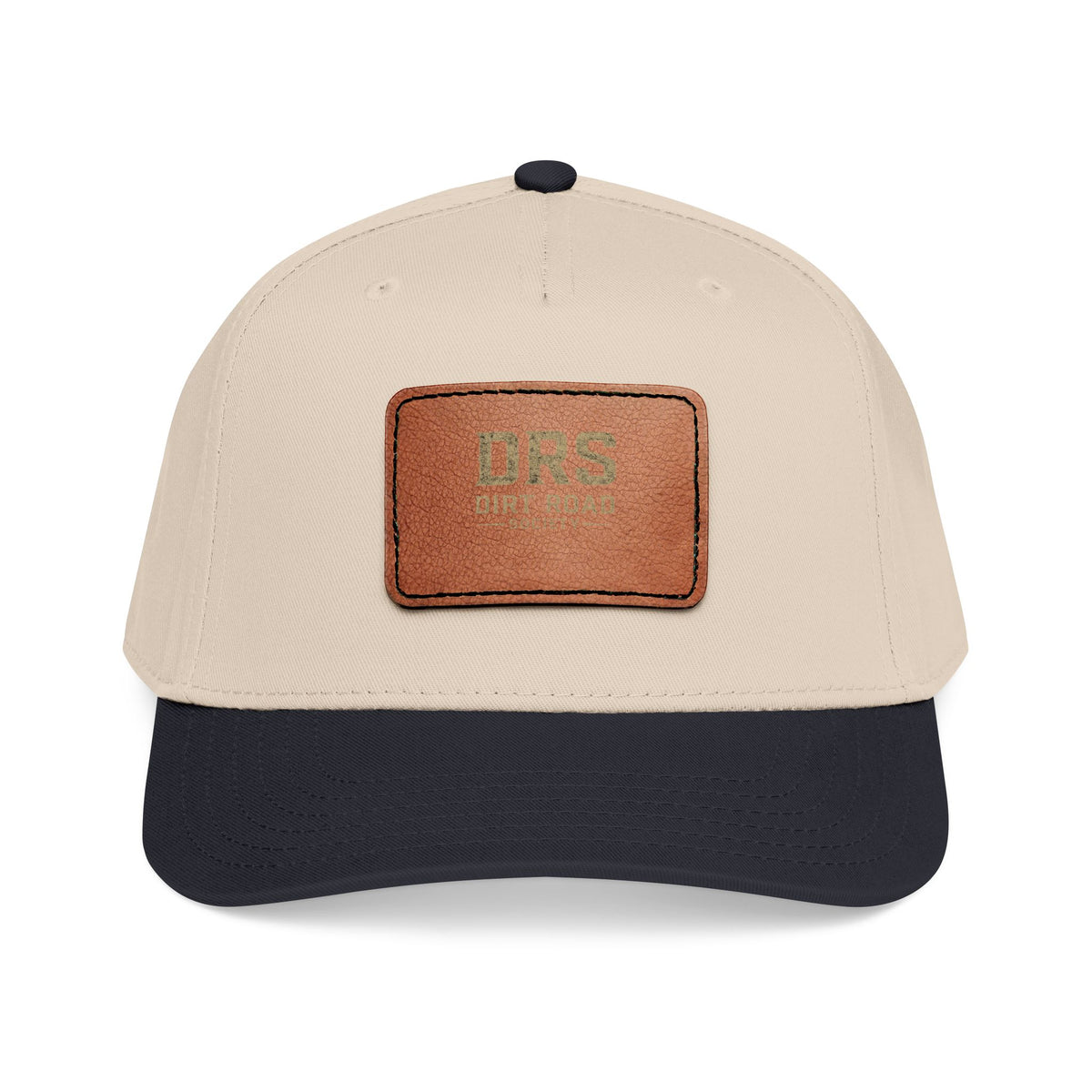 Leather Patch Baseball Cap — Vintage Rectangle Logo Hat