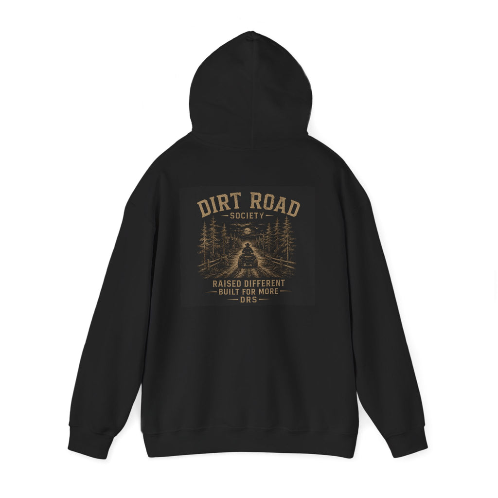 Dirt Road Society Hoodie — 'DRS Raised Different' Rustic Outdoor Pullover