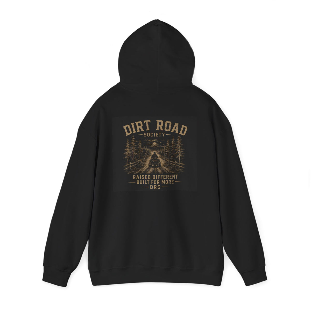 Dirt Road Society Hoodie — 'DRS Raised Different' Rustic Outdoor Pullover