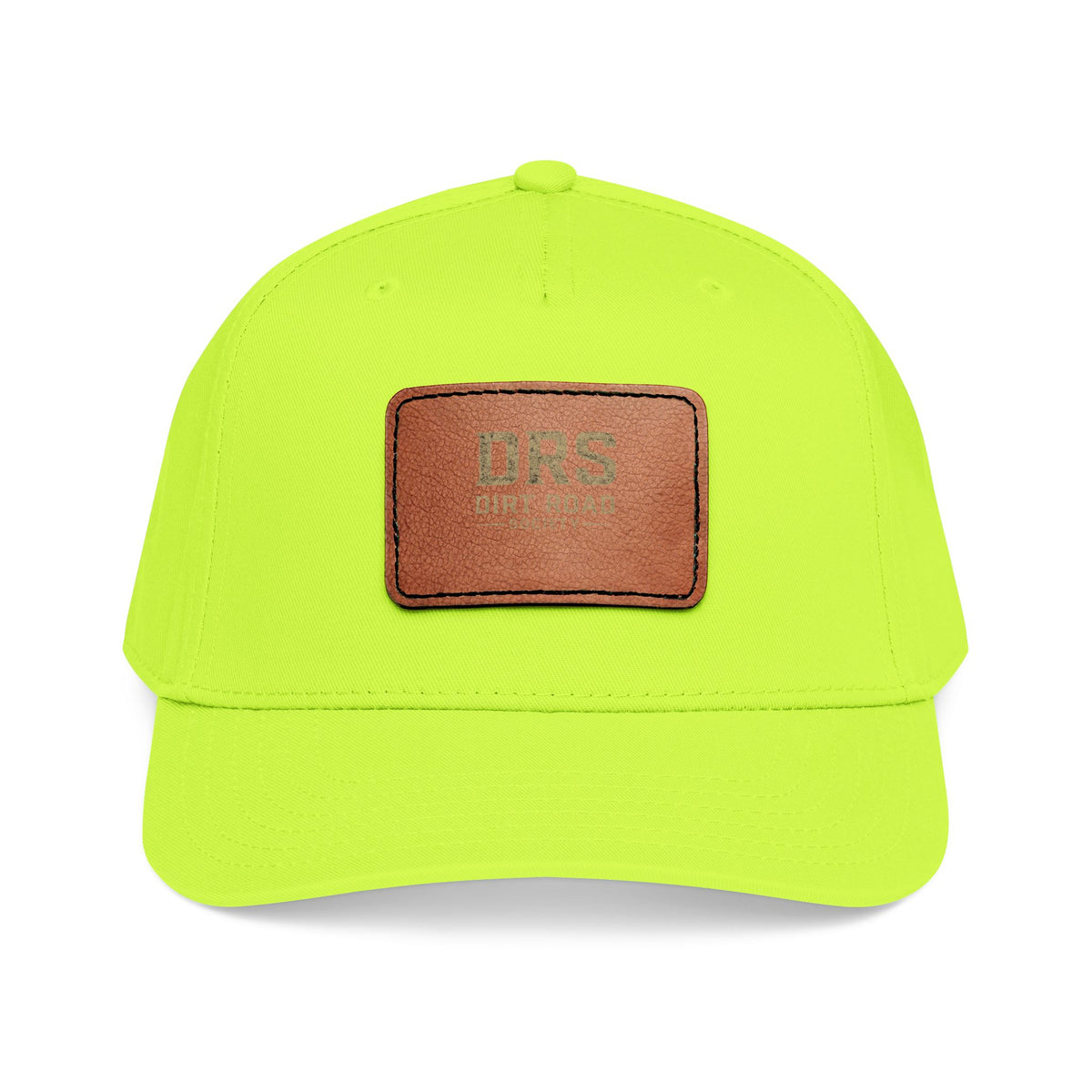 Leather Patch Baseball Cap — Vintage Rectangle Logo Hat