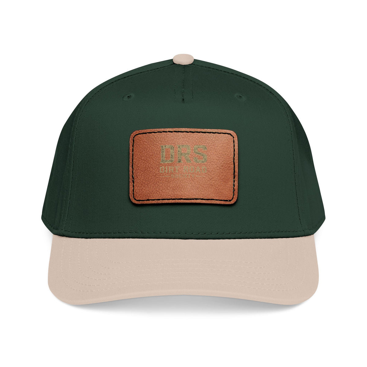 Leather Patch Baseball Cap — Vintage Rectangle Logo Hat