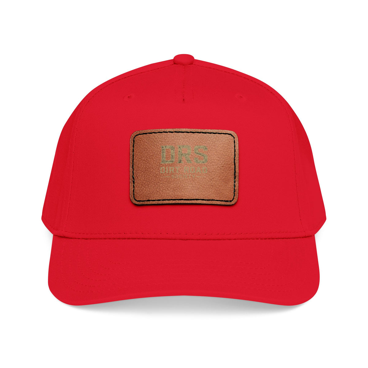 Leather Patch Baseball Cap — Vintage Rectangle Logo Hat