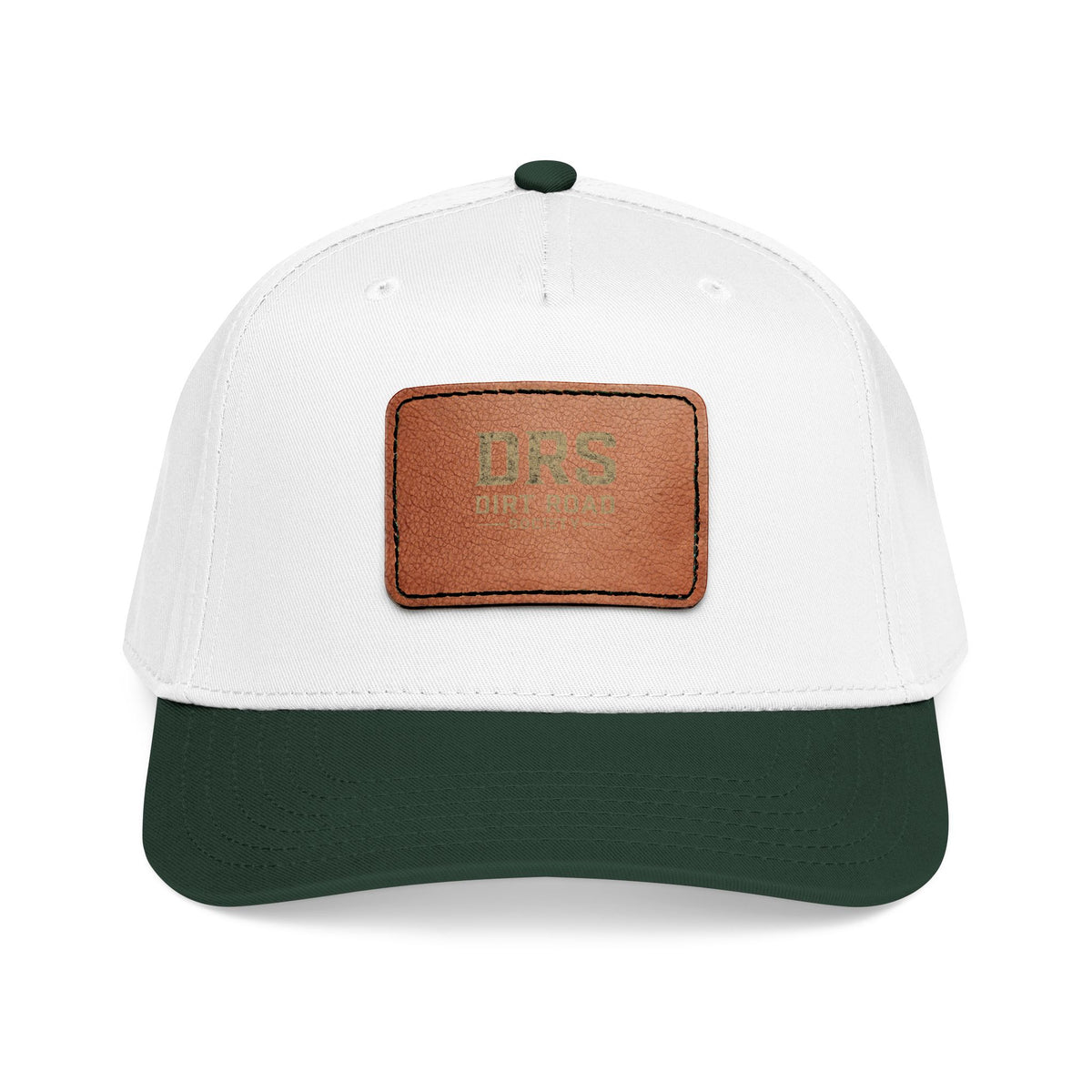 Leather Patch Baseball Cap — Vintage Rectangle Logo Hat