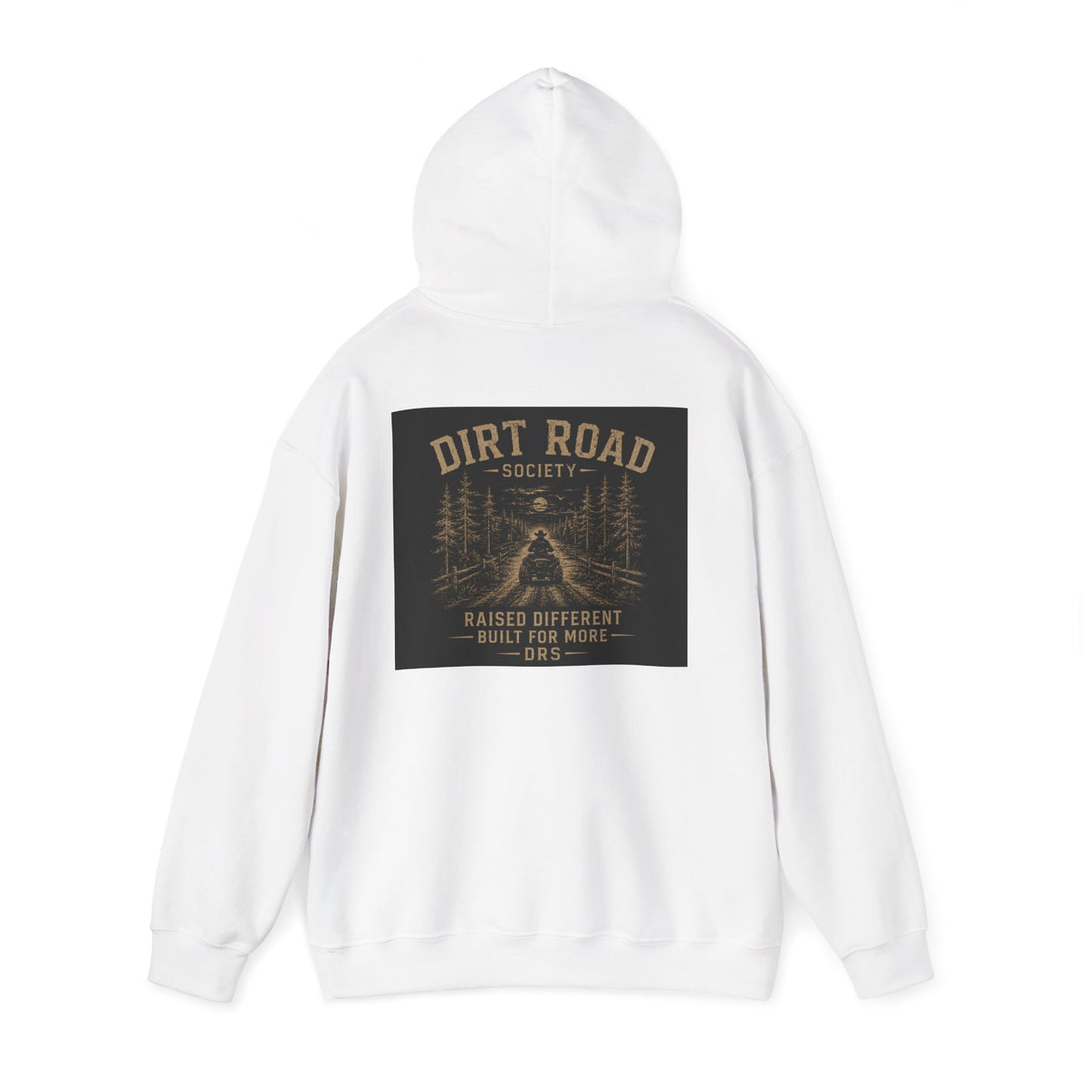 Dirt Road Society Hoodie — 'DRS Raised Different' Rustic Outdoor Pullover