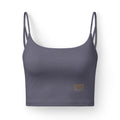 Luxe Women's Crop Bra — Black Gold DRS Minimalist Logo