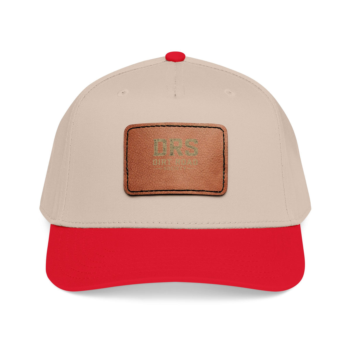 Leather Patch Baseball Cap — Vintage Rectangle Logo Hat
