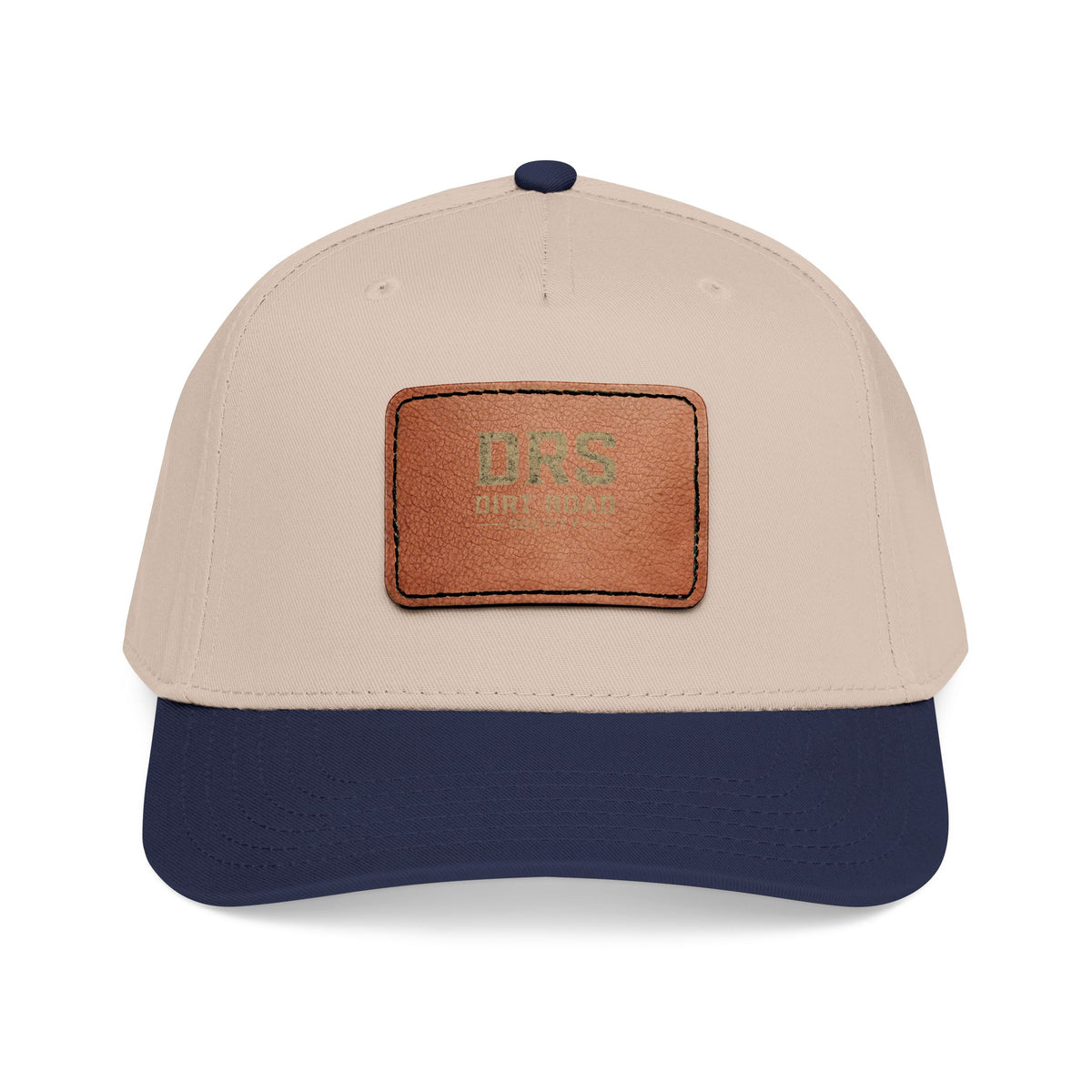 Leather Patch Baseball Cap — Vintage Rectangle Logo Hat