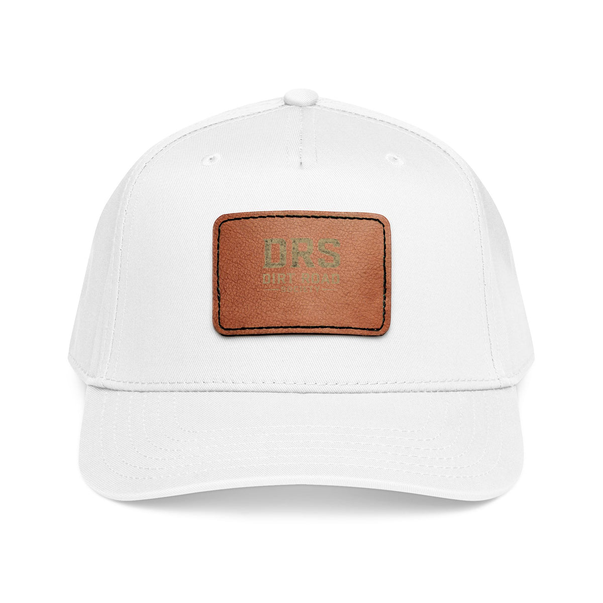 Leather Patch Baseball Cap — Vintage Rectangle Logo Hat