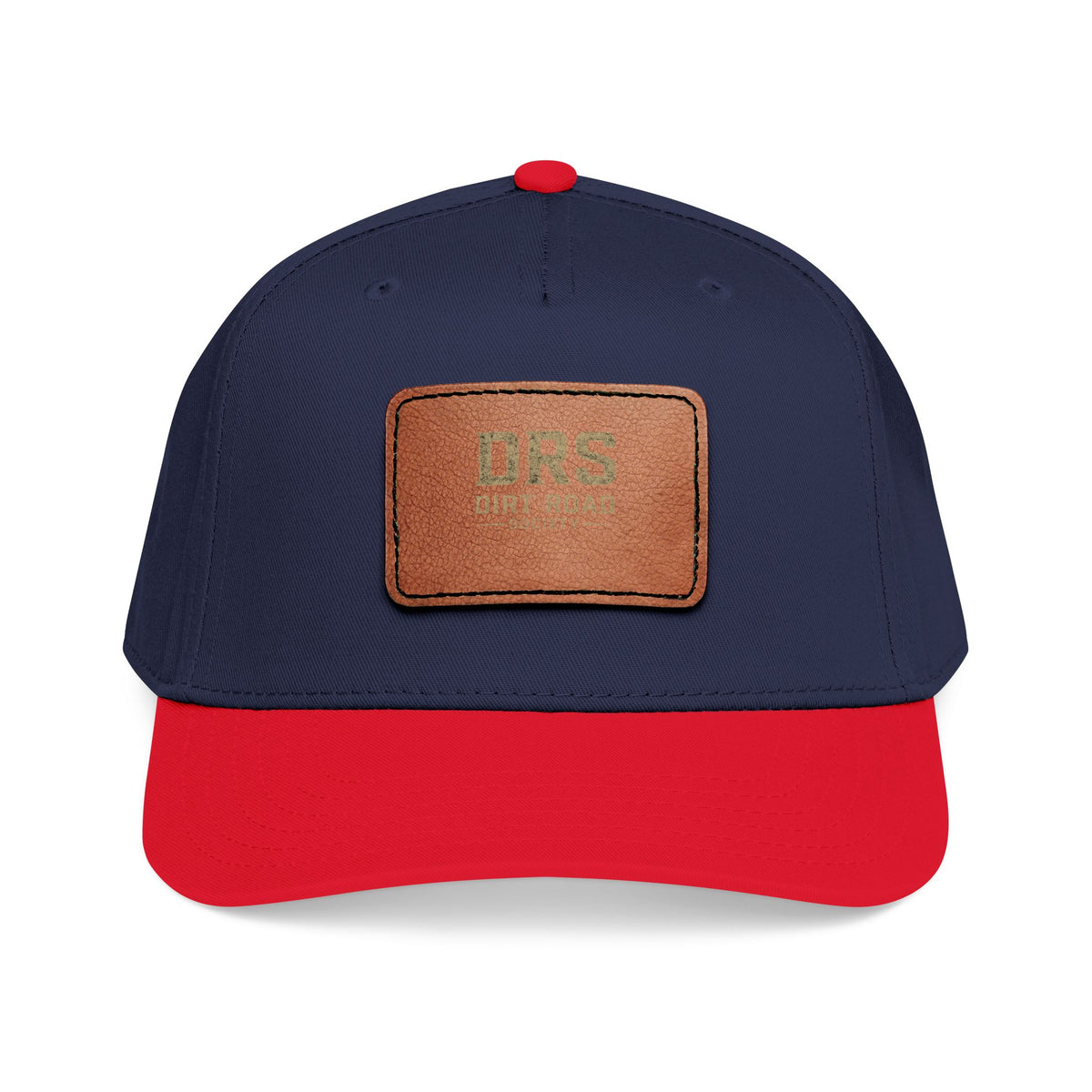 Leather Patch Baseball Cap — Vintage Rectangle Logo Hat