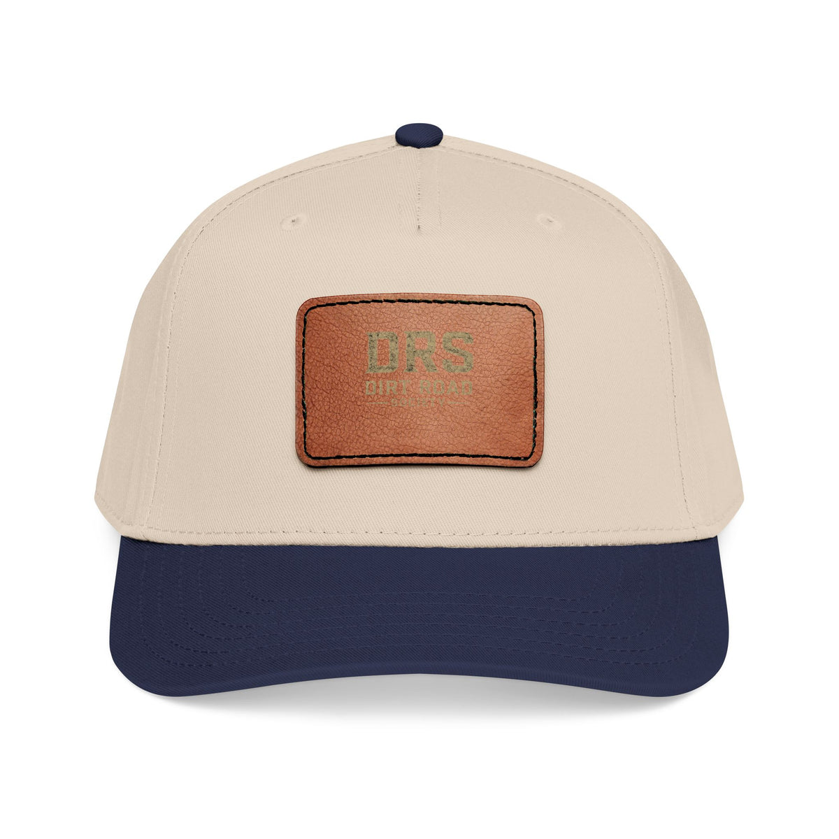 Leather Patch Baseball Cap — Vintage Rectangle Logo Hat