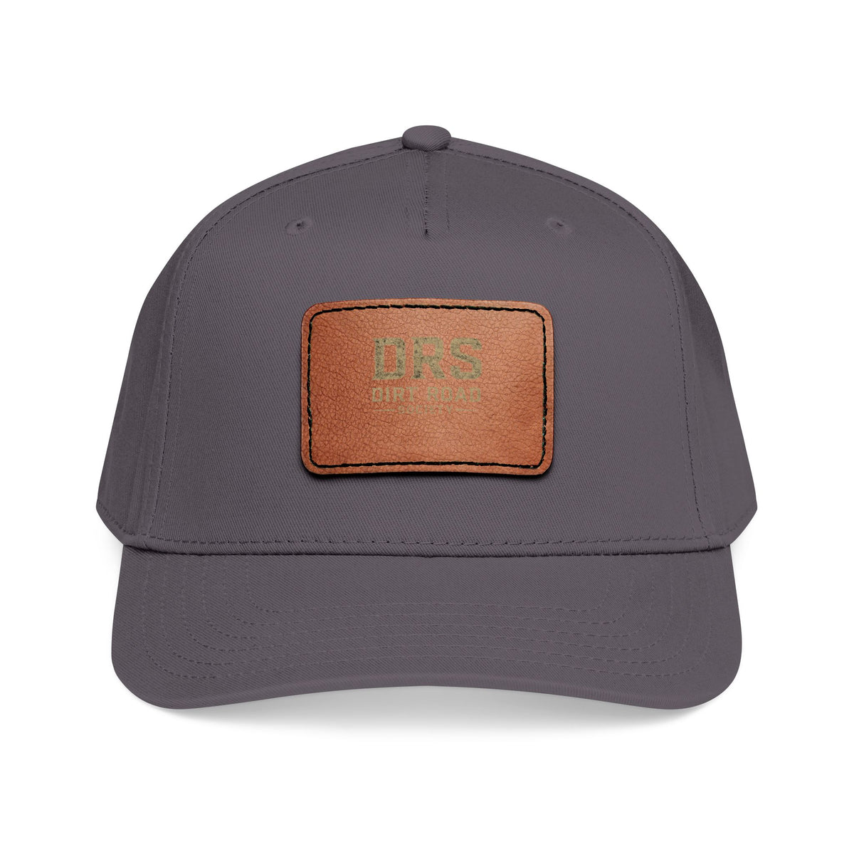 Leather Patch Baseball Cap — Vintage Rectangle Logo Hat