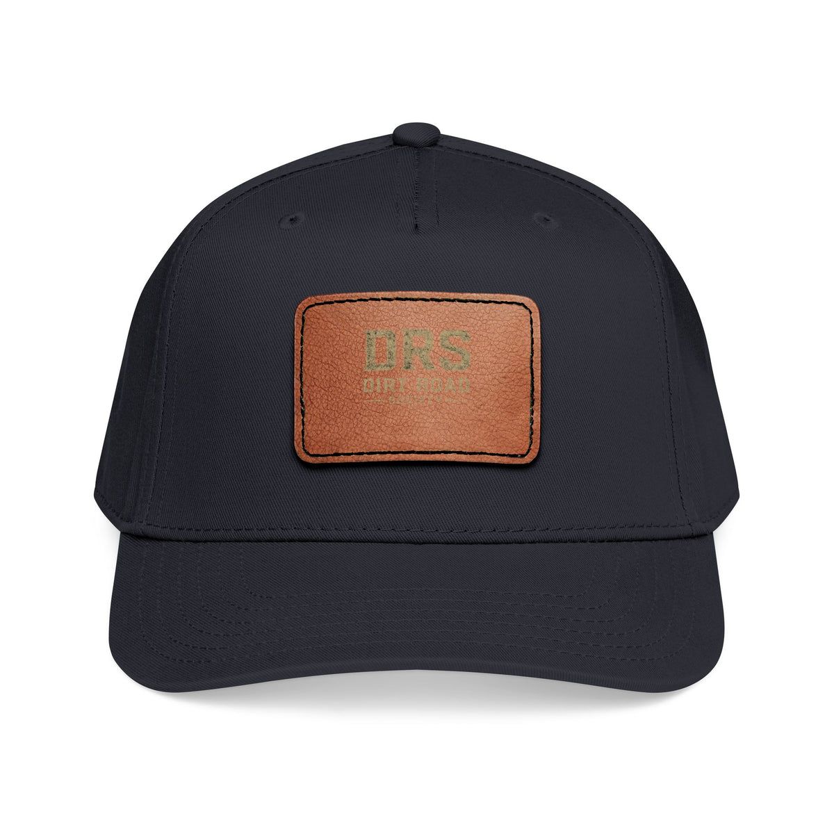 Leather Patch Baseball Cap — Vintage Rectangle Logo Hat