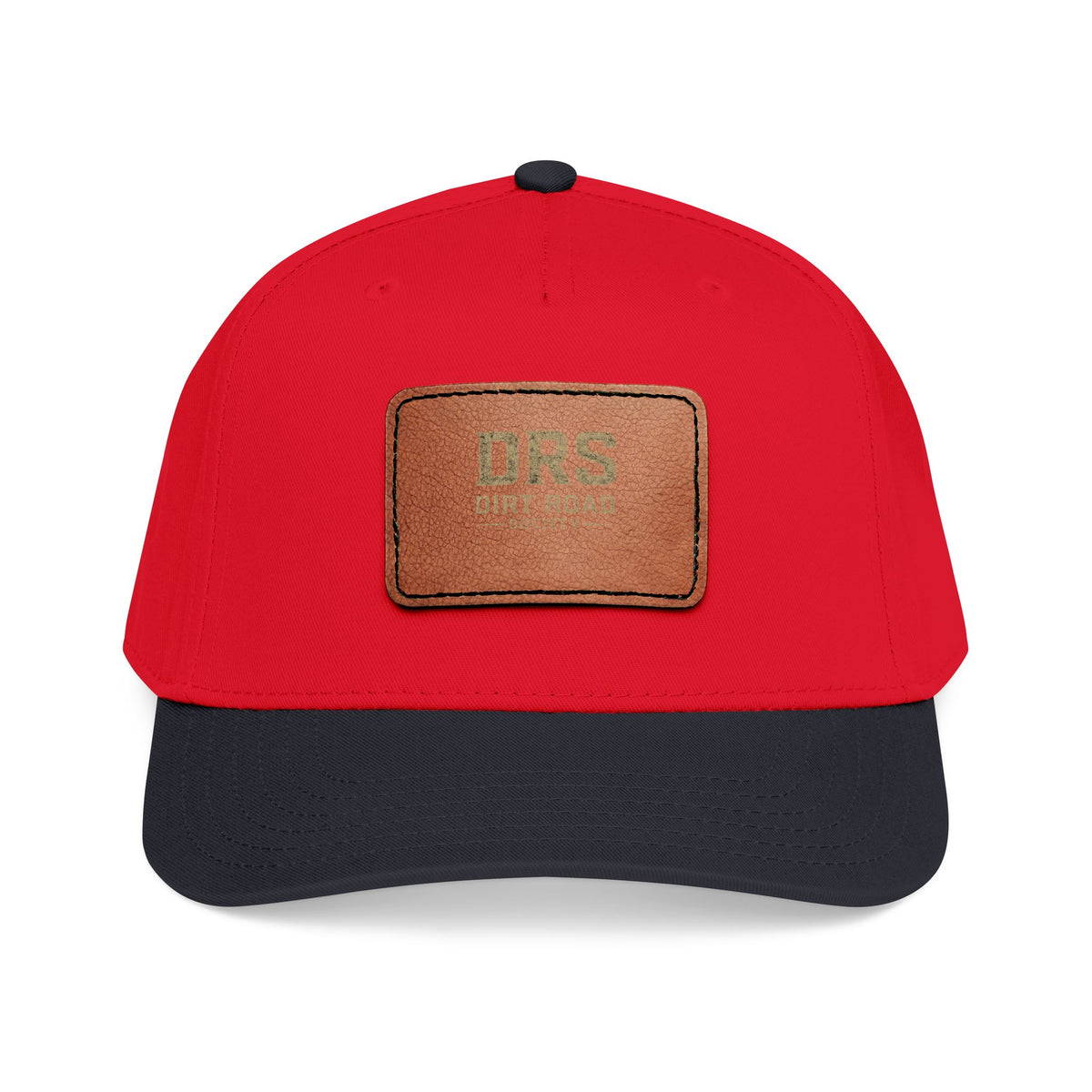 Leather Patch Baseball Cap — Vintage Rectangle Logo Hat