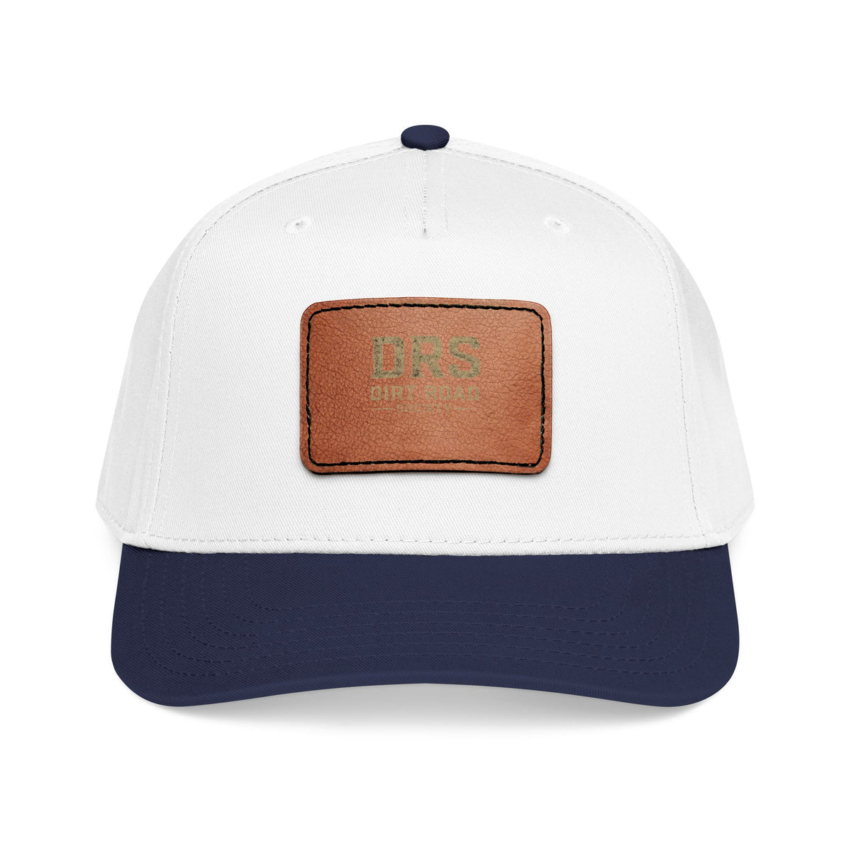 Leather Patch Baseball Cap — Vintage Rectangle Logo Hat