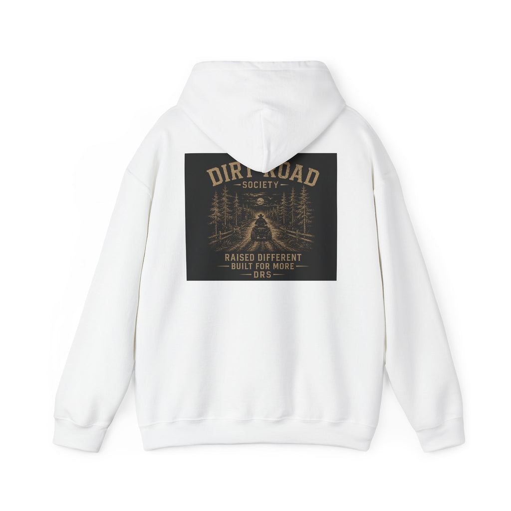 Dirt Road Society Hoodie — 'DRS Raised Different' Rustic Outdoor Pullover