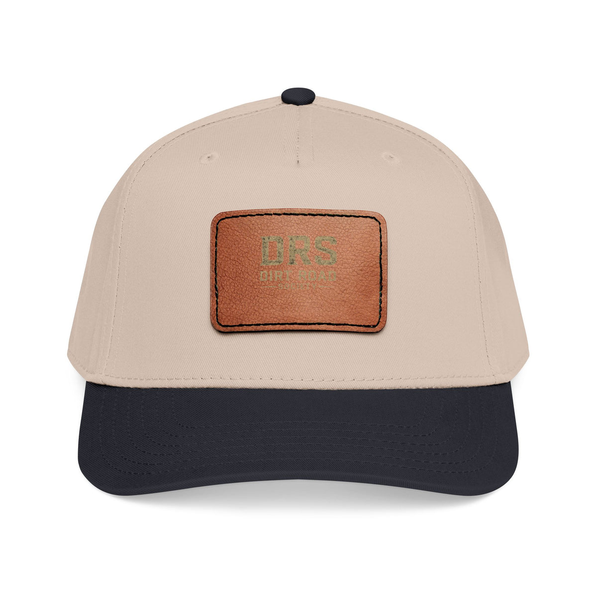 Leather Patch Baseball Cap — Vintage Rectangle Logo Hat