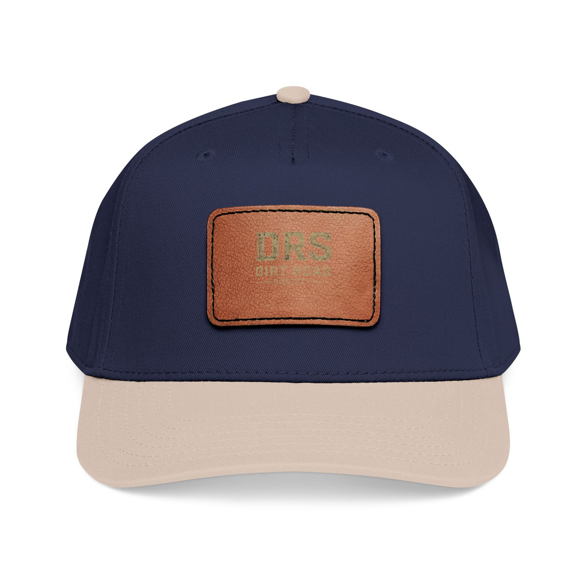 Leather Patch Baseball Cap — Vintage Rectangle Logo Hat